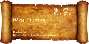 Móry Filotea névjegykártya